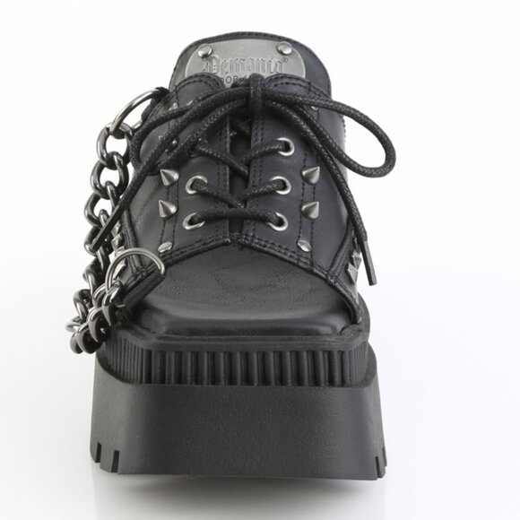 Whimsigoth 90s Goth Chunky Square Toe Platform Slide Sandals - Picture 2 of 5